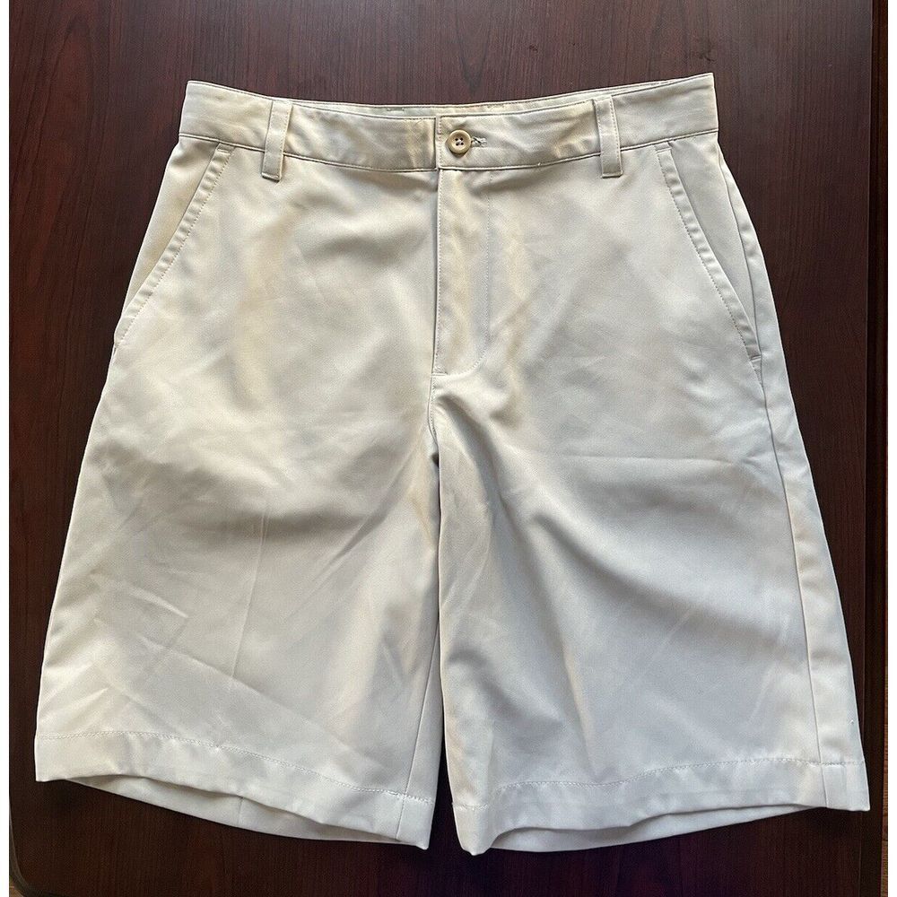 Izod PerformX Men's Shorts Khaki 30 Flat Front Golf Casual Performance Chino